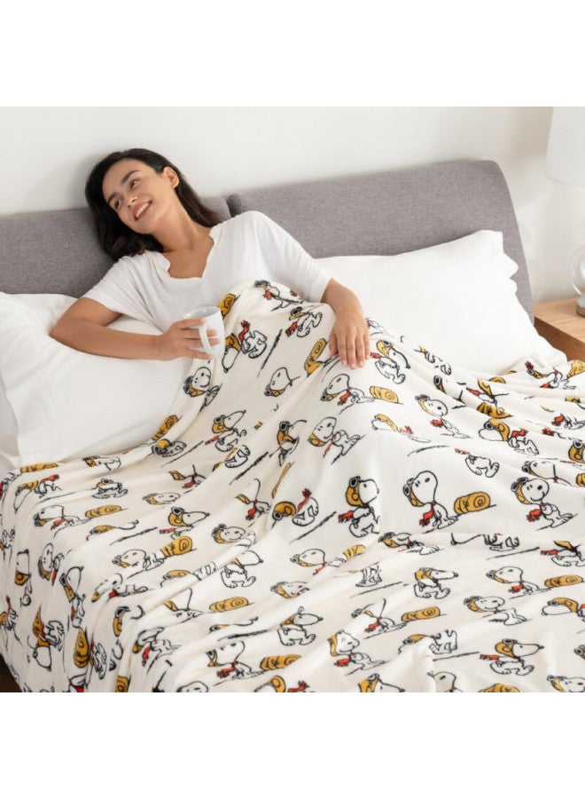 Berkshire Blanket Berkshire Blanket Peanuts® VelvetLoft® Cute Character Snoopy Plush Blanket,The Flying Ace,Full/Queen 90 in x 90 in (Official Peanuts® Product)  - Image 3