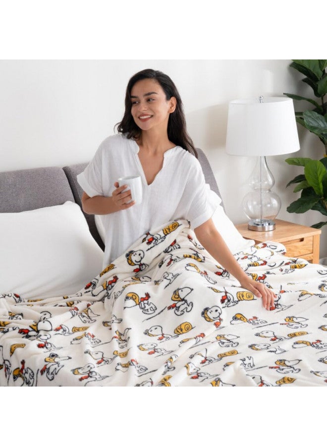 Berkshire Blanket Berkshire Blanket Peanuts® VelvetLoft® Cute Character Snoopy Plush Blanket,The Flying Ace,Full/Queen 90 in x 90 in (Official Peanuts® Product)  - Image 4