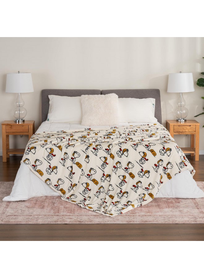 Berkshire Blanket Berkshire Blanket Peanuts® VelvetLoft® Cute Character Snoopy Plush Blanket,The Flying Ace,Full/Queen 90 in x 90 in (Official Peanuts® Product)  - Image 5