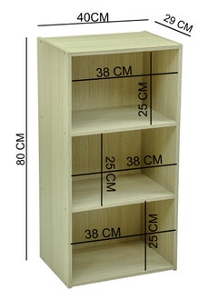 AFT 3-Tier Best | Modern Wooden Open Storage Shelf | Bookcase - Beech Color  - Image 4