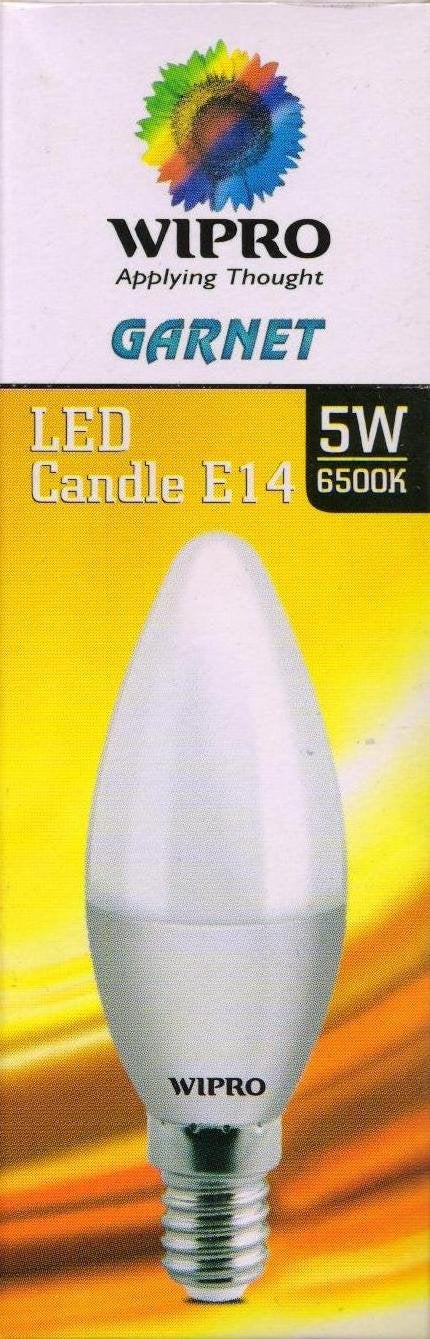 Wipro Garnet 5W Led Frosted Candle Bulb |Cool Day White (6500K)|E14 Base|For Chandeliers & Decorative Lights|4Kv Surge Protection |440V High Voltage Protection |Energy Efficient |Pack Of 4 - Image 2