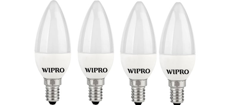 Wipro Garnet 5W Led Frosted Candle Bulb |Cool Day White (6500K)|E14 Base|For Chandeliers & Decorative Lights|4Kv Surge Protection |440V High Voltage Protection |Energy Efficient |Pack Of 4 - Image 1