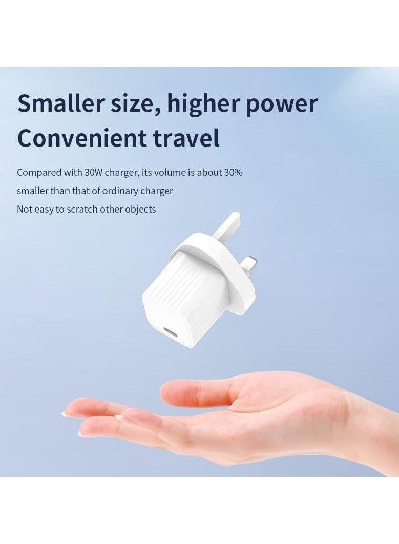 EKR 33W USB-C PD GaN Fast Charger Wall Adapter, iPhone 13/14/15/16/17, Samsung Galaxy, Pixel, iPad, AirPods, White - Image 2