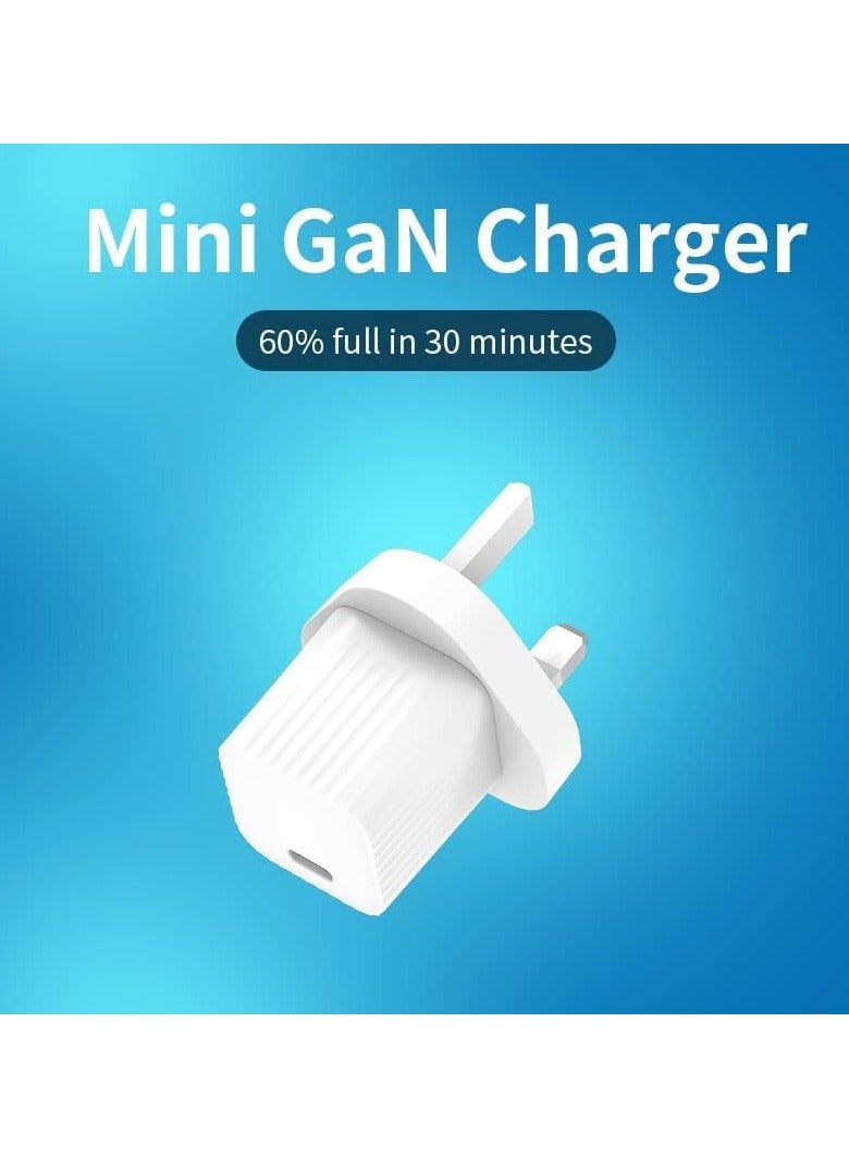 EKR 33W USB-C PD GaN Fast Charger Wall Adapter, iPhone 13/14/15/16/17, Samsung Galaxy, Pixel, iPad, AirPods, White - Image 3