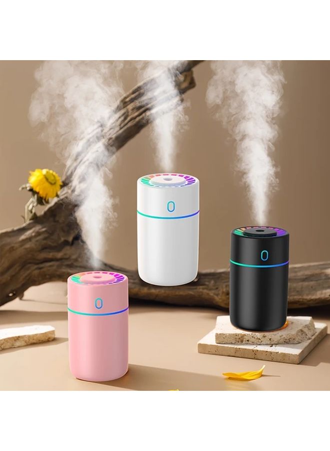 Pink 3 In 1 Car Diffuser Humidifier USB Powered Adjustable Mist LED Light Air Freshener - Image 1