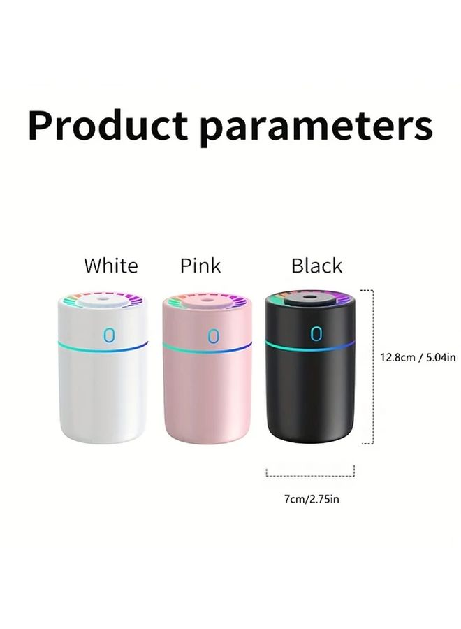 Pink 3 In 1 Car Diffuser Humidifier USB Powered Adjustable Mist LED Light Air Freshener - Image 4