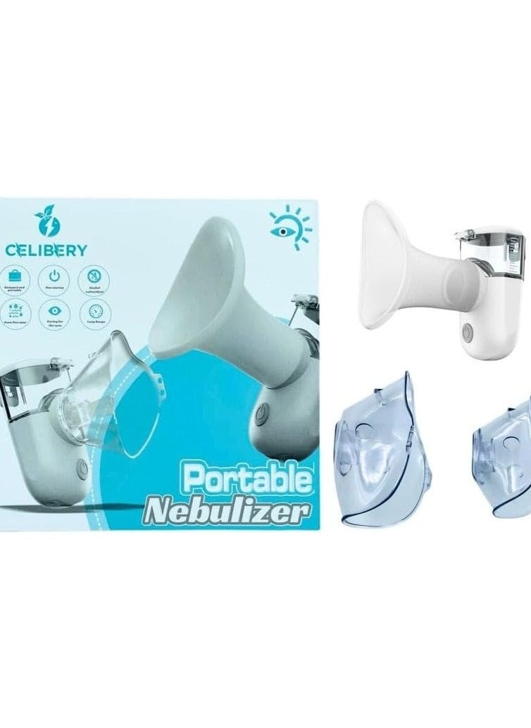 Portable 3-in-1 Mist Inhaler, Facial Steamer & Eye Hydration Nebulizer – Compact Ultrasonic Mesh Nebulizer for Adults and Kids, Travel and Household Use,Quiet Operation for Nose, Throat & Eye Comfort