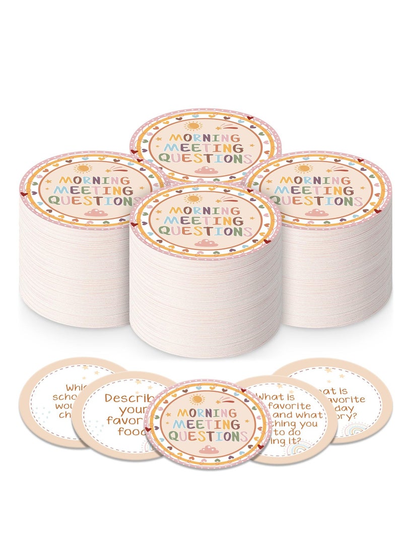 Excefore Classroom Questions Ideas Cards, 25 Morning Meeting Chips for Students, Conversation Starter for Classroom Activities, Enhance Communication and Listening Skills, Fun and Interactive Learning Aid - Image 1