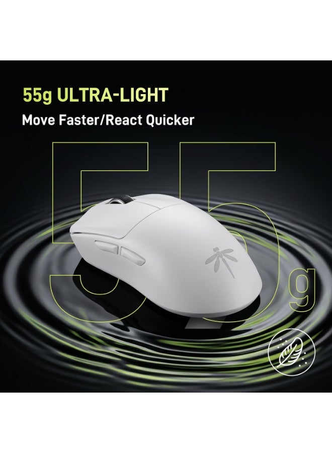 VGN Dragonfly F1 Pro Max Wireless Gaming Mouse, 130h Playtime Long Endurance, 55g Lightweight, 4000Hz Polling Rate Supported, Low Latency Esports Peripherals, White - Image 2