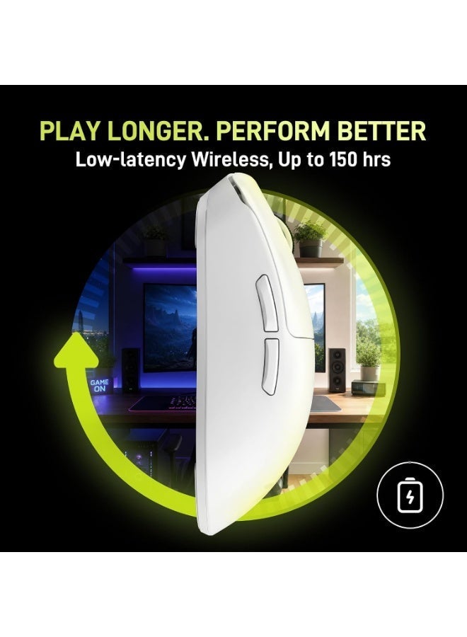 VGN Dragonfly F1 Pro Max Wireless Gaming Mouse, 130h Playtime Long Endurance, 55g Lightweight, 4000Hz Polling Rate Supported, Low Latency Esports Peripherals, White - Image 3