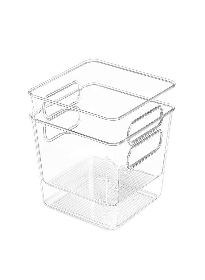 INKULTURE Refrigerator Pantry Organizer and Storage Bins And Ice Cube Holder With Front Handle For Fridge, Kitchen Cabinets, Countertops And Bedroom Etc | Extra Small |Pack of 02 - Image 1