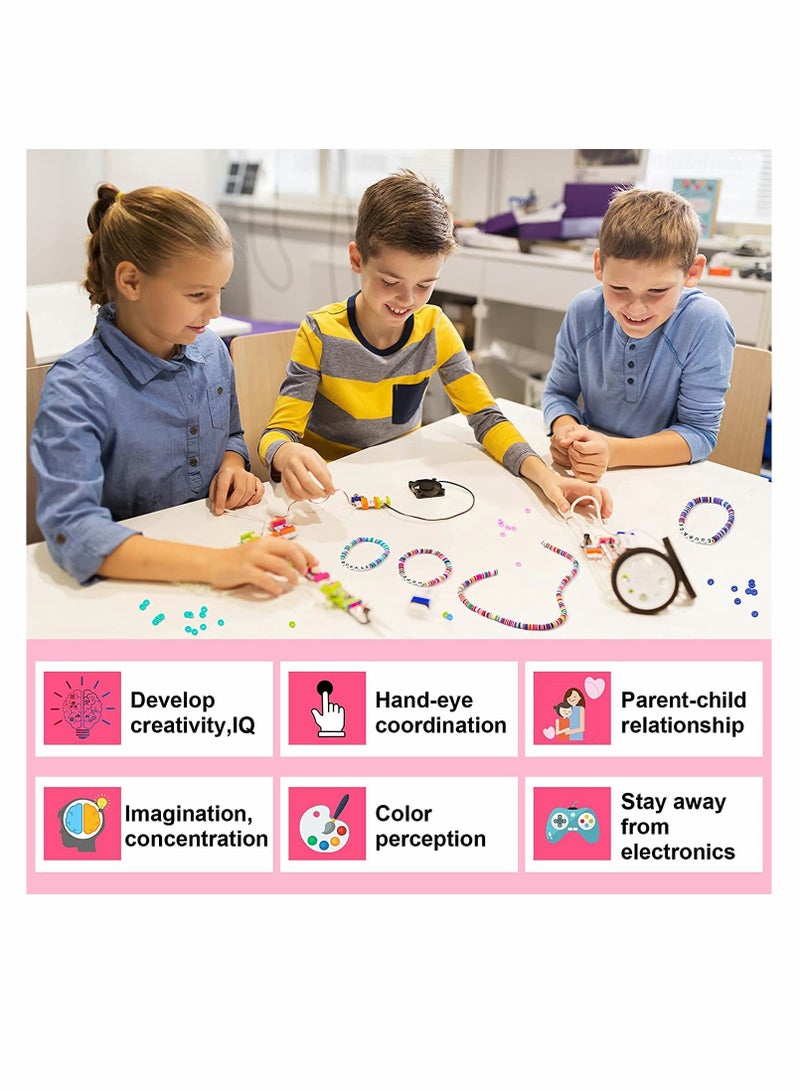 4000 Pcs 6mm Flat Round Polymer Clay Beads with Charms and String for DIY Jewelry Making Kit - Image 4