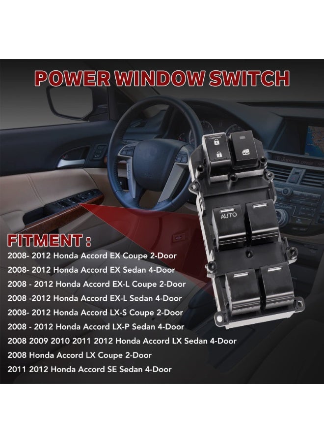 KISSUN 35750-TB0-H01 Driver Side Master Power Window Switch Replacement for Honda Accord 2008 2009 2010 2011 2012, Replace# 35750-TBD-H13, 35750-TA0-A02 - Image 3