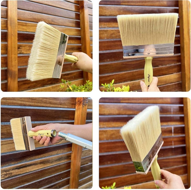 Magimate Paintbrush Set Large Stain Brushes Applying on Deck, Fence, Cabinet, Masonry, Floor and Walls, Soft Thick Bristle Brushes for Home and Outdoor,3 Inch 4 Inch 6 Inch Assorted, Pack of 3 - Image 3
