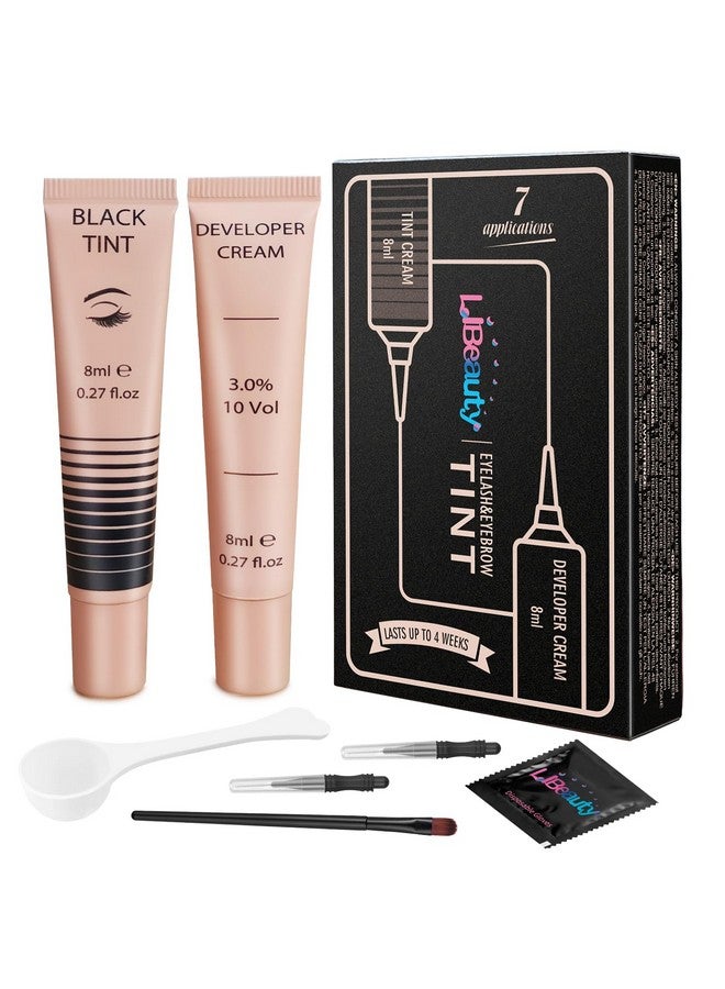 Libeauty Lash Color Kit, Instant Eyebrow Colour Kit Voluminous Natural Black Coloring Lasts for 4 Weeks Lash & Brow Treatment (Black） - Image 1