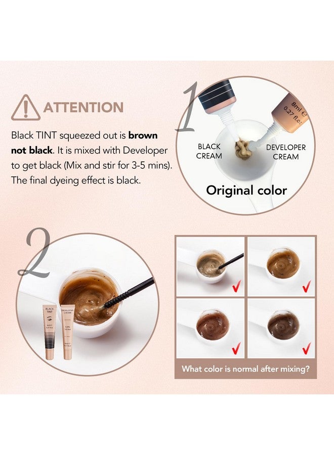 Libeauty Lash Color Kit, Instant Eyebrow Colour Kit Voluminous Natural Black Coloring Lasts for 4 Weeks Lash & Brow Treatment (Black） - Image 3