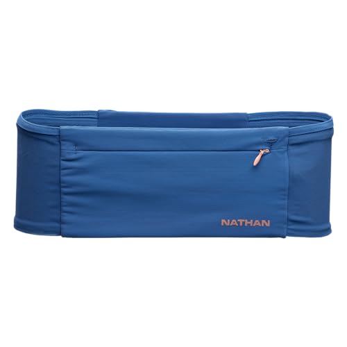 Nathan Zipster Max Running Belt Running Belts for Women and Men BounceFree Waist Pack with Extra Large Zipper Pocket Smartphone Storage Walking Gym Hiking BlueRose Gold Large - Image 1