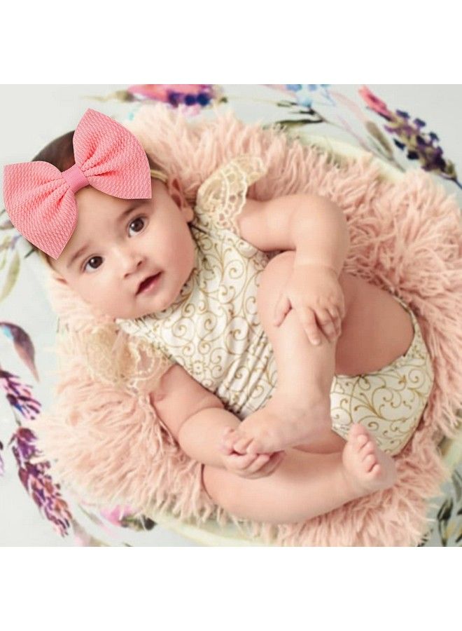 Cinaci 30 Pack Super Stretchy Nylon Headbands With Solid Knot Big Bow Nylon Hair Bands Baby Girls Oversized Hair Bows On Elastic Headbands Accessories For Baby Girls Infants Toddlers Kids Teens - Image 4