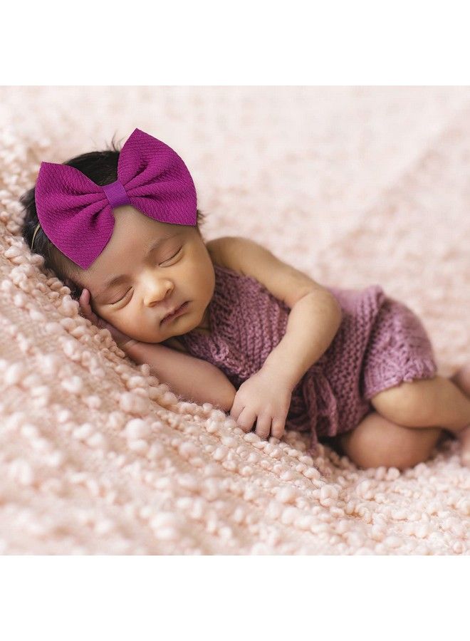Cinaci 30 Pack Super Stretchy Nylon Headbands With Solid Knot Big Bow Nylon Hair Bands Baby Girls Oversized Hair Bows On Elastic Headbands Accessories For Baby Girls Infants Toddlers Kids Teens - Image 5