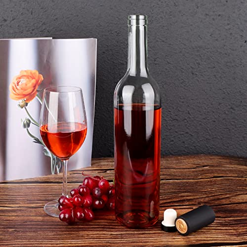 GUANENA 8 Pack 750ml Clear Glass Bottles with Cork Lids and PVC Shrink Capsules, Empty Home Brewing Wine Bottles with Funnel for Sparkling Wine, Juice, Kombucha, Beverages - Image 5