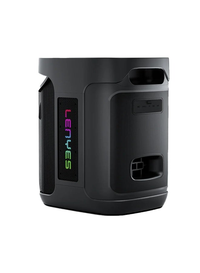 Lenyes S881, Wireless Bluetooth Party Speaker with 2 Wireless Mics, 120W Output, RGB LEDs, IPX4 Water-Resistant, TWS, Bluetooth V5.3, 6000mAh Battery, Wireless Remote, Multiple connectivity (Black) - Image 4
