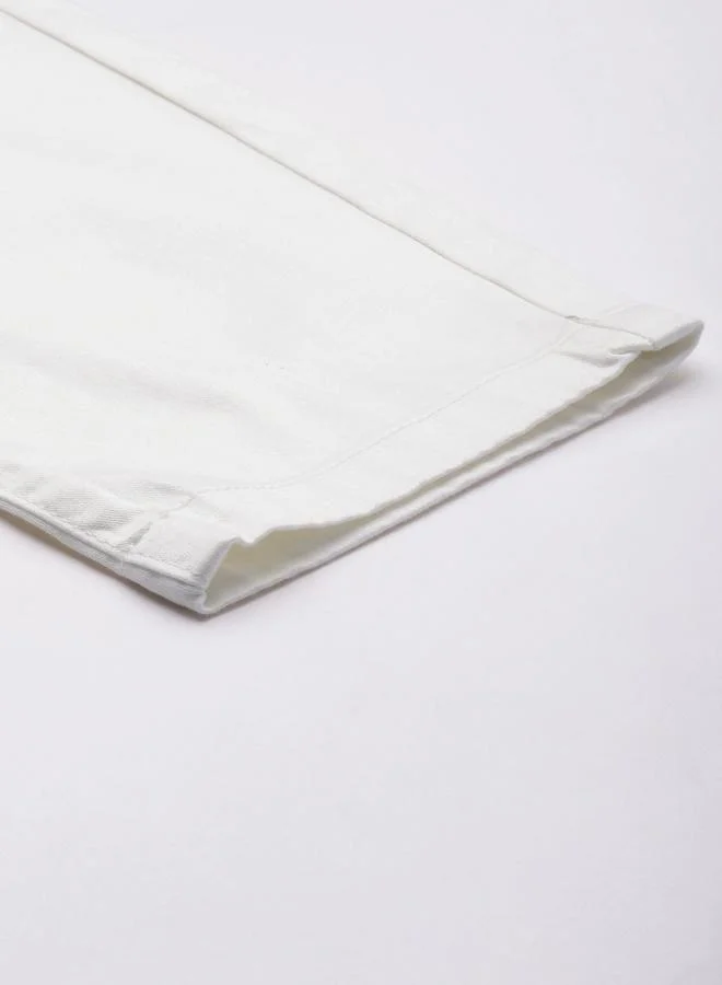 The Indian Garage Co White Men White Slim Fit Solid Chinos for Men | Best Price UAE