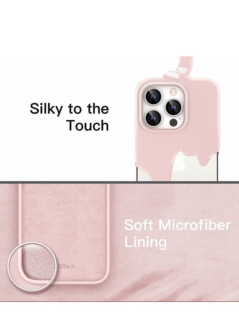Raxoom Silicone Case for iPhone 14 Pro Max 6.7-inch, Silky-Soft Touch Full-Body Protective Phone Case, Shockproof Cover with Microfiber Lining (Pink) - Image 4