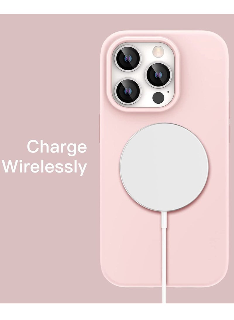 Raxoom Silicone Case for iPhone 14 Pro Max 6.7-inch, Silky-Soft Touch Full-Body Protective Phone Case, Shockproof Cover with Microfiber Lining (Pink) - Image 2