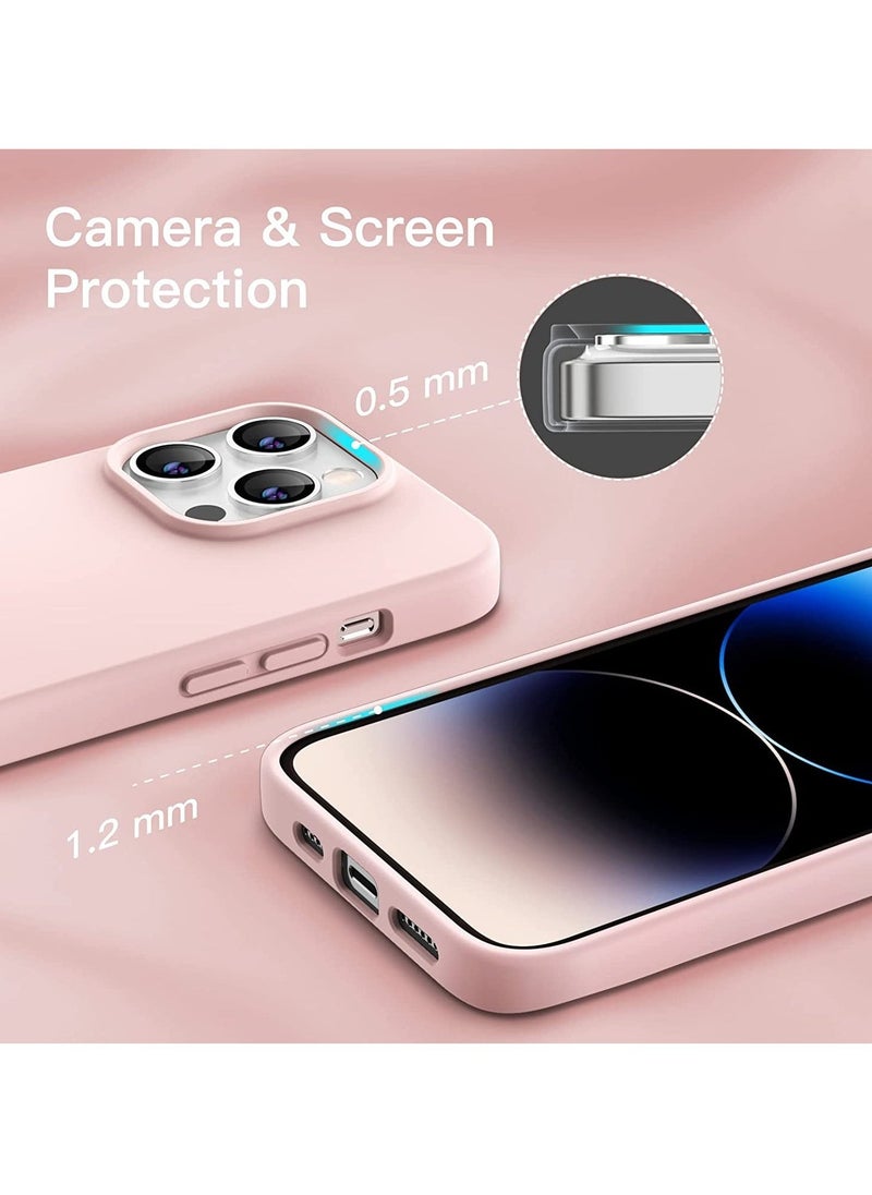 Raxoom Silicone Case for iPhone 14 Pro Max 6.7-inch, Silky-Soft Touch Full-Body Protective Phone Case, Shockproof Cover with Microfiber Lining (Pink) - Image 3