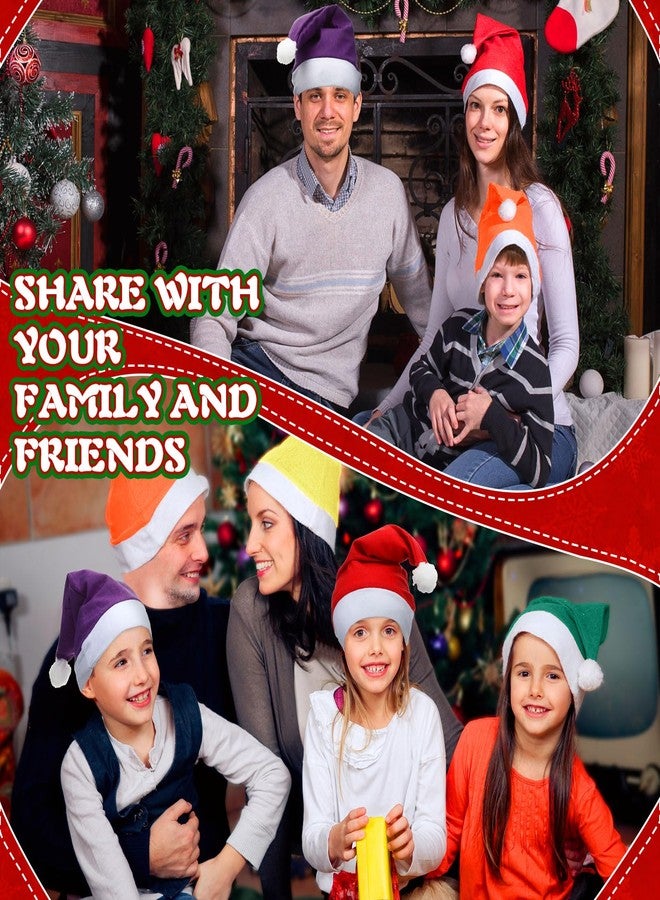 Chuarry 50 Pcs Santa Hat for Adults Non Woven Fabric Christmas Hats with White Cuffs Unisex Xmas Hat for Party (Mixed Color) - Image 5