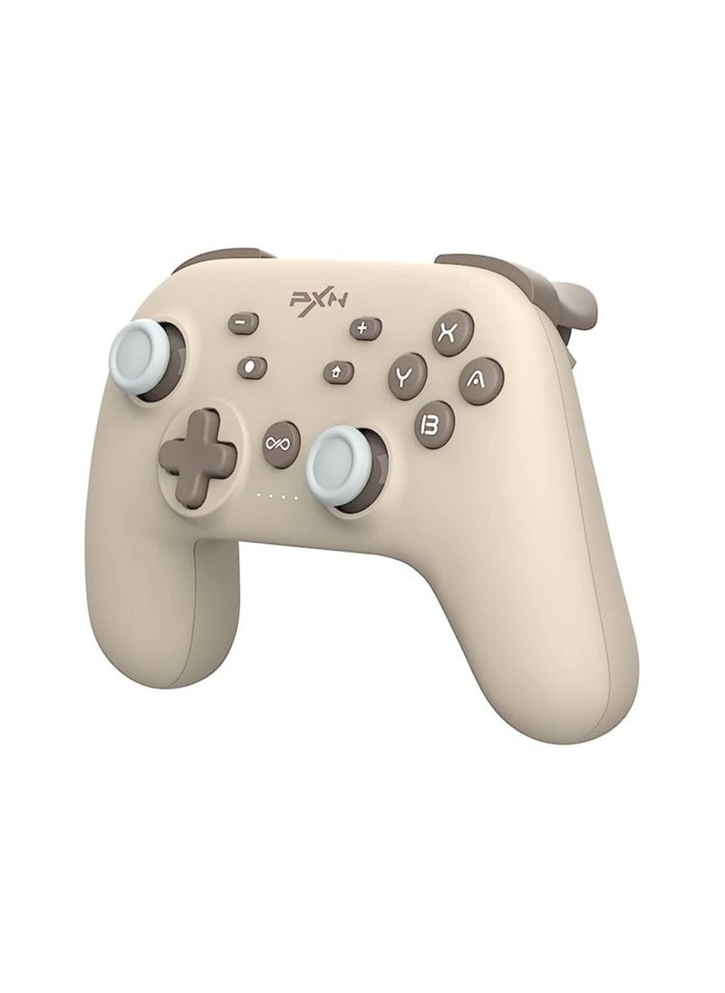 No branded Pxn P50 Wireless Gaming Switch Pro Controller Support Adjustable Dual Vibration Macros Turbo Gyro Axis NFC and Screenshot Remote Gamepad Joystick for Nintendo Switch Lite and OLED (BROWN)  - Image 1
