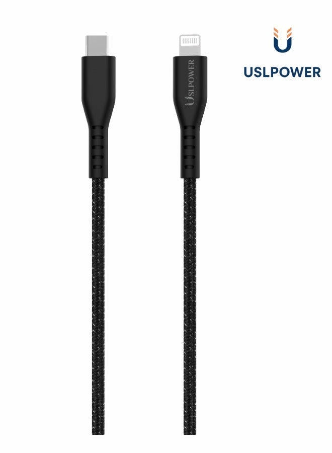 USLPOWER Charger Cable USB-C to Lightning PD Fast Charging Cable 60W Nylon Braided Durable Data Sync Cable 1.2M  MFi Certified Compatible With iPhone X XR  11 12 13 14 - Image 1