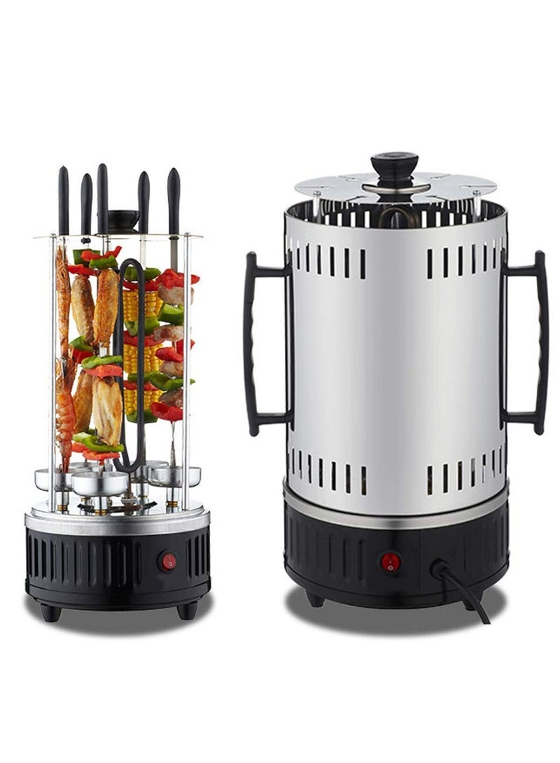DubaiGallery Stainless steel heating tube 360-degree automatic rotating skewer barbecue machine barbecue oven spiral family gathering 6 long skewers - Image 3