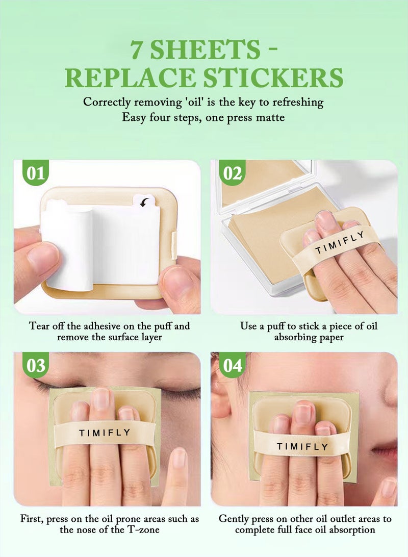 Timifly Oil Blotting Sheets for Face, 200 Counts Gardenia Blotting Paper For Oily Skin with Portable Mirror Case & Makeup Puff, Oil Absorbing Sheets For Face - Image 5