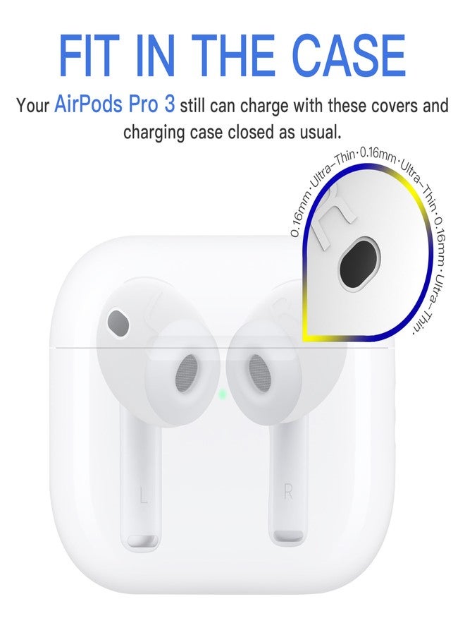 DamonLight [Fit in Case] 3 Pairs Cover for AirPods Pro 3 DamonLight Anti Scratches Add Grip Sport Ear Tips [US Patent Registered] Compatible with AirPods Pro 3rd Generation 2025 (White) - Image 2