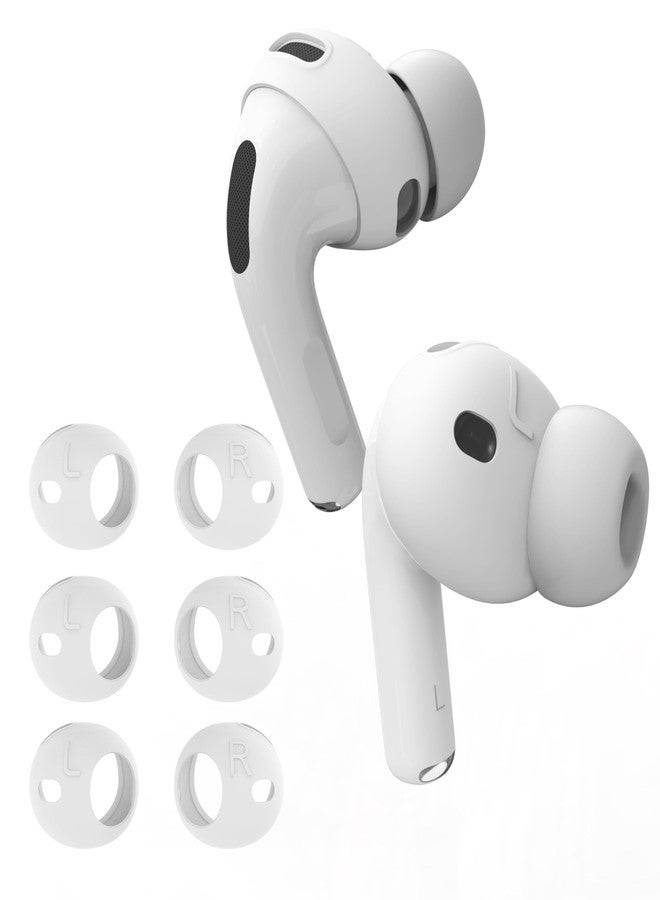 DamonLight [Fit in Case] 3 Pairs Cover for AirPods Pro 3 DamonLight Anti Scratches Add Grip Sport Ear Tips [US Patent Registered] Compatible with AirPods Pro 3rd Generation 2025 (White) - Image 1