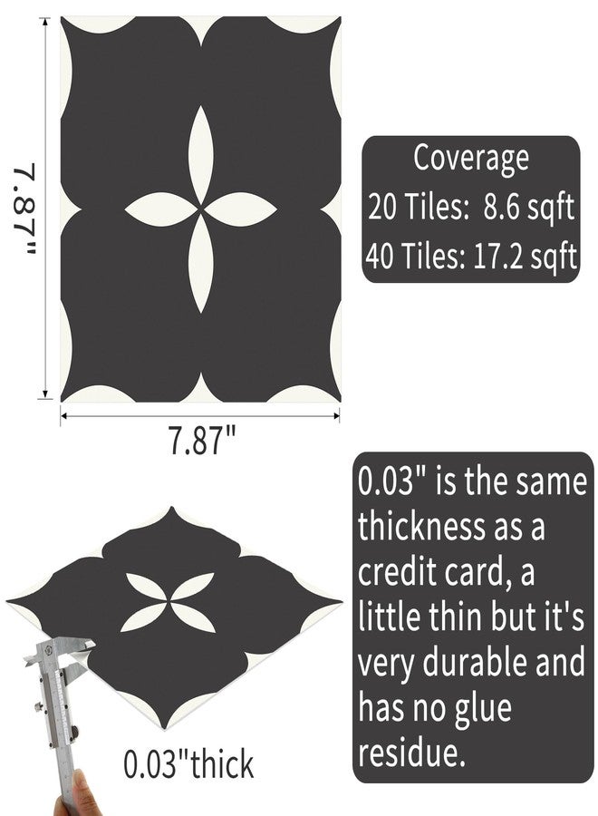 MORCART 20Pcs Peel and Stick Floor Tiles, 7.87" x 7.87" Vinyl Flooring Waterproof, DIY Flooring for Bathroom, Kitchen, Fireplace, Pet House, Stairs, Bedrooms, Wall - Image 2