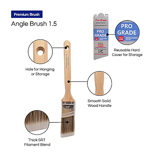Pro-Grade Pro Grade - Paint Brushes - 12Ea 1.5" Angle Brushes - Image 5