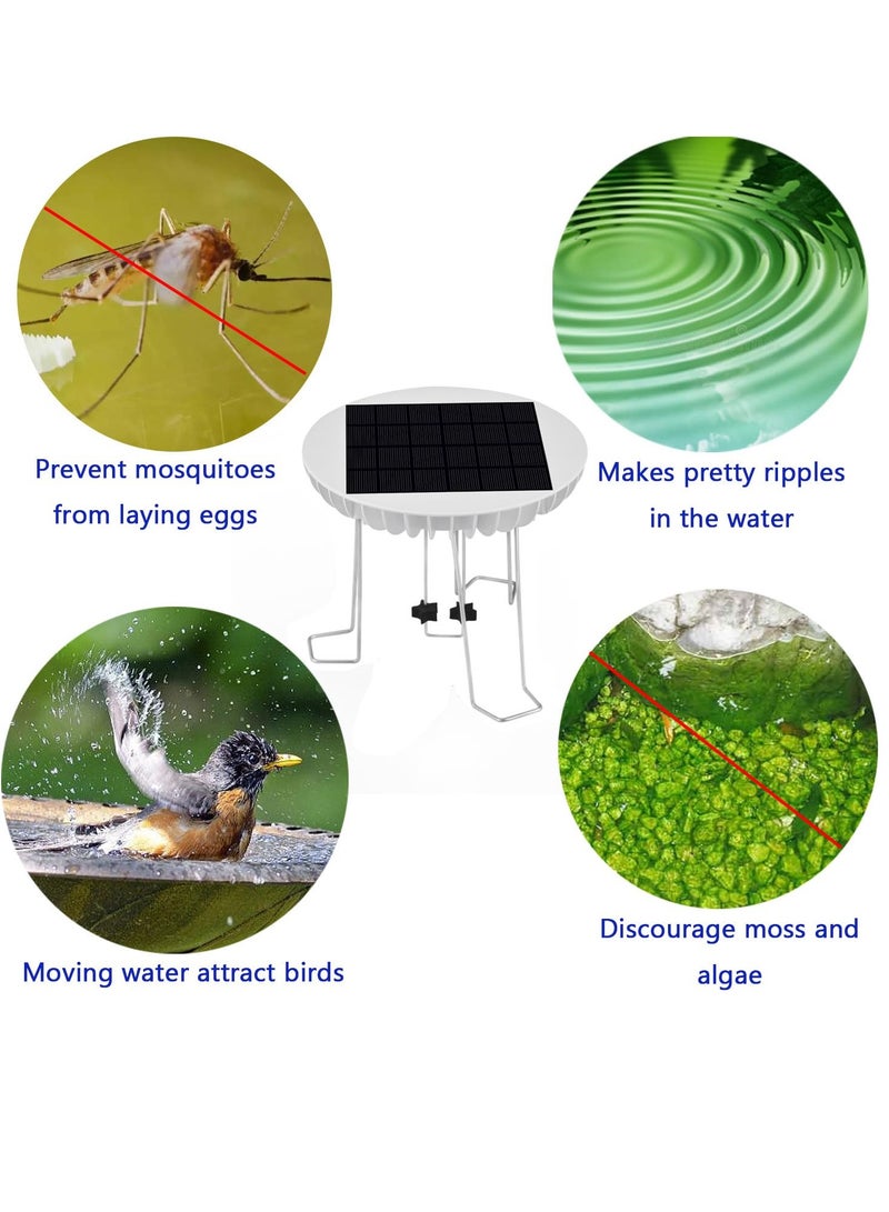Barakah Solar Water Wiggler for Bird Bath, Solar Powered Birdbath Water Agitator with Battery Backup, Durable Bird Bath Bubbler Water Mixer for Garden and Patio Pond Decoration (White) - Image 2