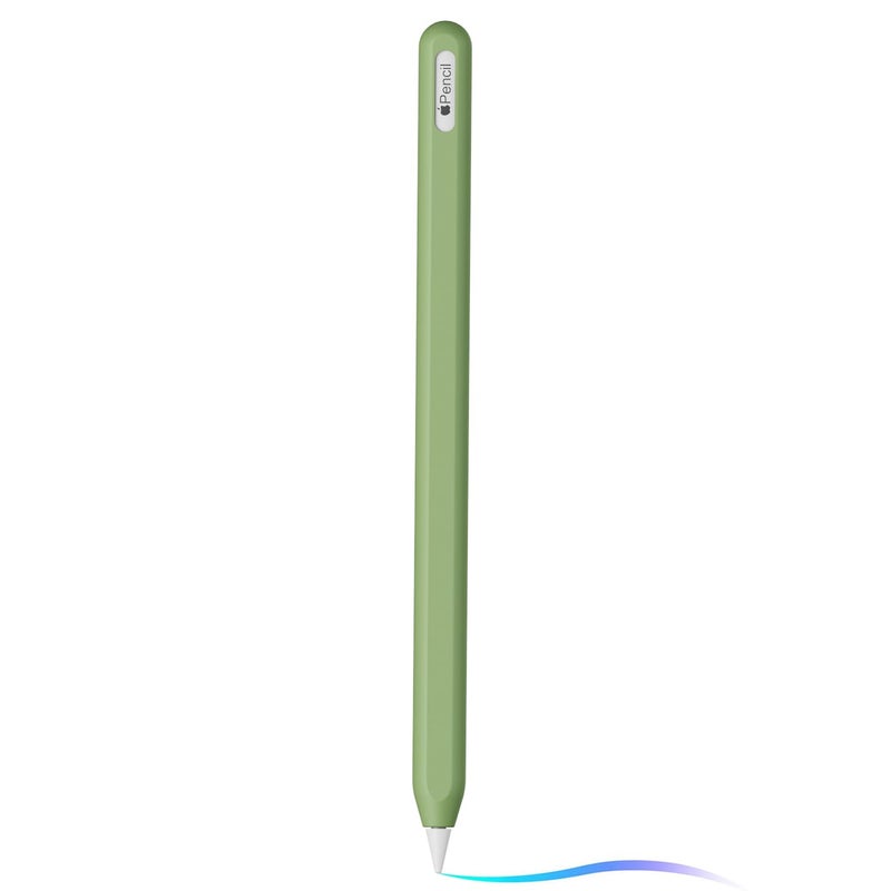Ultra Thin Silicone Skin Cover Compatible with Apple Pencil 2nd Gen Protective Silicone Case for iPad Pro 11 129 inch 2018 Pencil Case Shockproof Soft Silicone SleeveMatcha Green