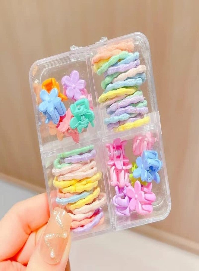 MYSELF Hairpins Combination for Girls (14 Flower Clips+40 Rubber Band For Baby Girls) - Image 1