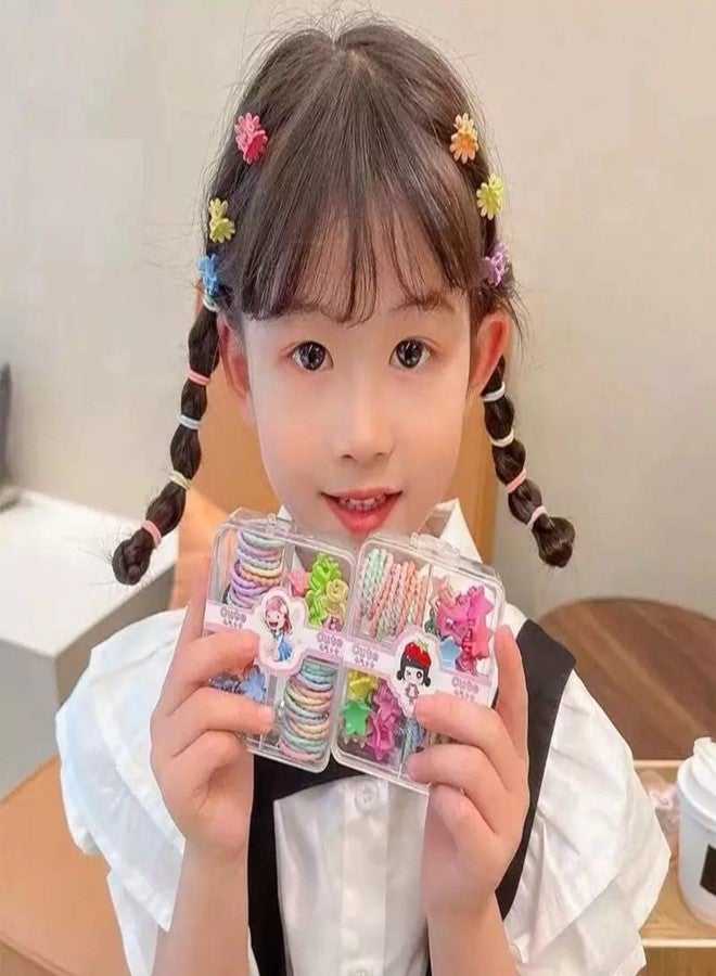 MYSELF Hairpins Combination for Girls (14 Flower Clips+40 Rubber Band For Baby Girls) - Image 4