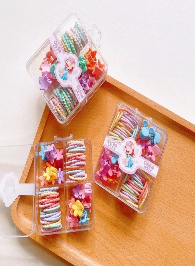MYSELF Hairpins Combination for Girls (14 Flower Clips+40 Rubber Band For Baby Girls) - Image 2