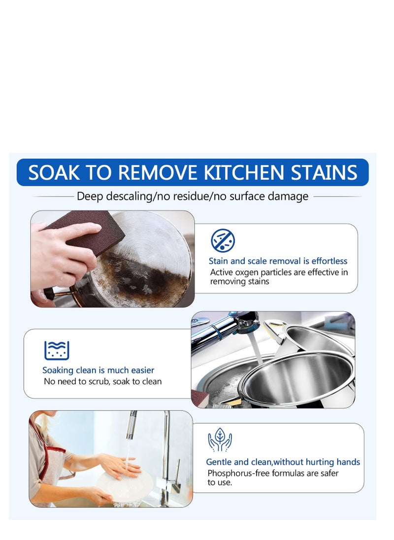 KASTWAVE Kitchen All Purpose Powder Cleaner, Foam Rust Remover Kitchen All Purpose Cleaning Powder, Household Multifunctional Strong Cleaning Agent, Household Essentials(2pcs+Sponge)  - Image 5