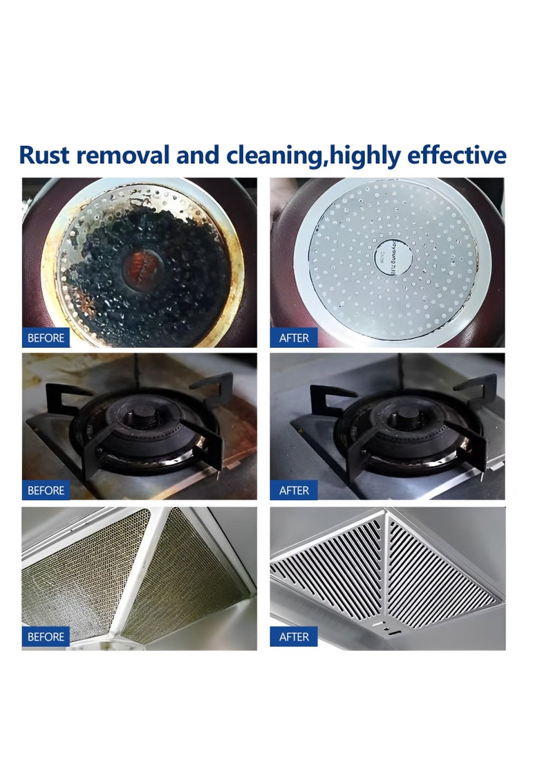 KASTWAVE Kitchen All Purpose Powder Cleaner, Foam Rust Remover Kitchen All Purpose Cleaning Powder, Household Multifunctional Strong Cleaning Agent, Household Essentials(2pcs+Sponge)  - Image 4