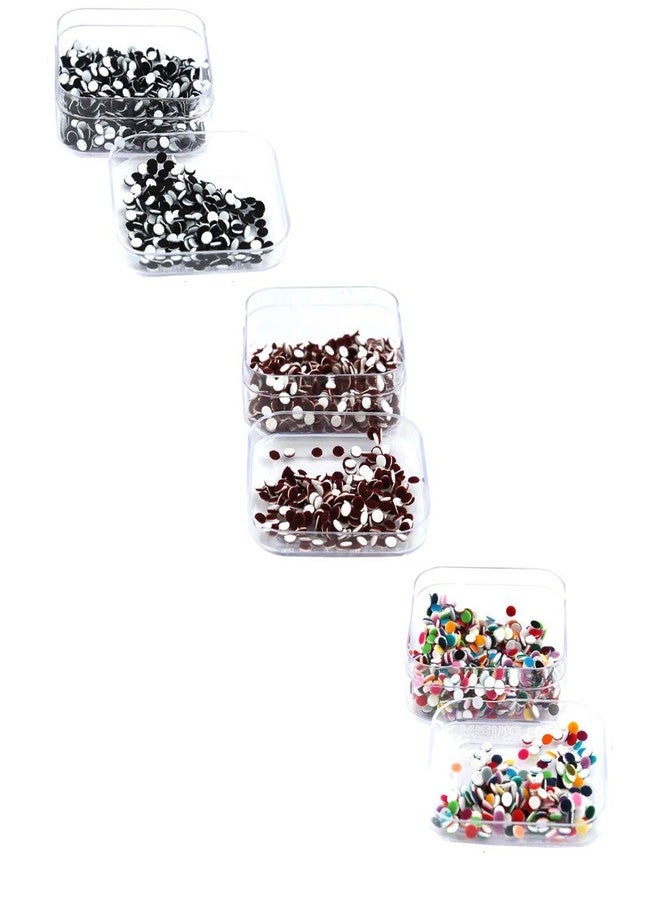 SSKR Pack of 2 Box Black, Maroon, Multicolor Bindi Daily Use Simple Forehead Bindi For Women - (Bindi Size : 2 mm each) | Total 6 Boxes - Image 1