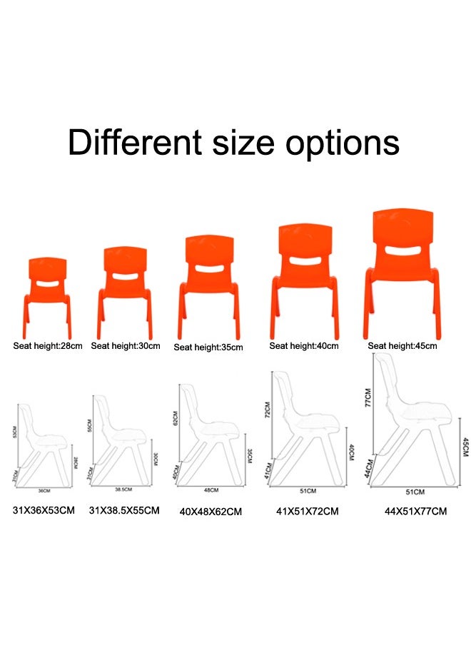 JSAITOYS 5-Piece Non-Poisonous Plastic Children Chair Red Safety Plastic Kid Chairs  - Image 2