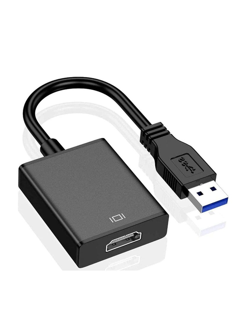 Ntech محول USB إلى HDMI من NTECH، محول USB 3.0، 2.0 إلى HDMI 1080P، كابل رسوميات فيديو مع صوت. متوافق مع أنظمة التشغيل Windows XP و7 و8 و8.1 و10 وأجهزة العرض المحمولة وأجهزة التلفزيون عالية الدقة - Image 1