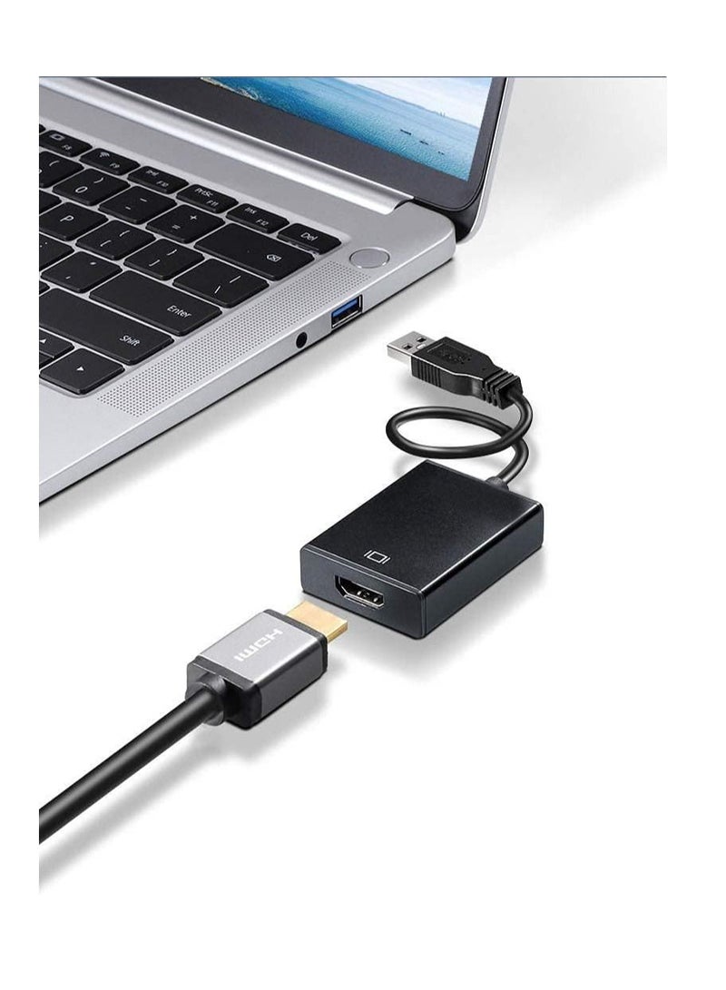 Ntech محول USB إلى HDMI من NTECH، محول USB 3.0، 2.0 إلى HDMI 1080P، كابل رسوميات فيديو مع صوت. متوافق مع أنظمة التشغيل Windows XP و7 و8 و8.1 و10 وأجهزة العرض المحمولة وأجهزة التلفزيون عالية الدقة - Image 3