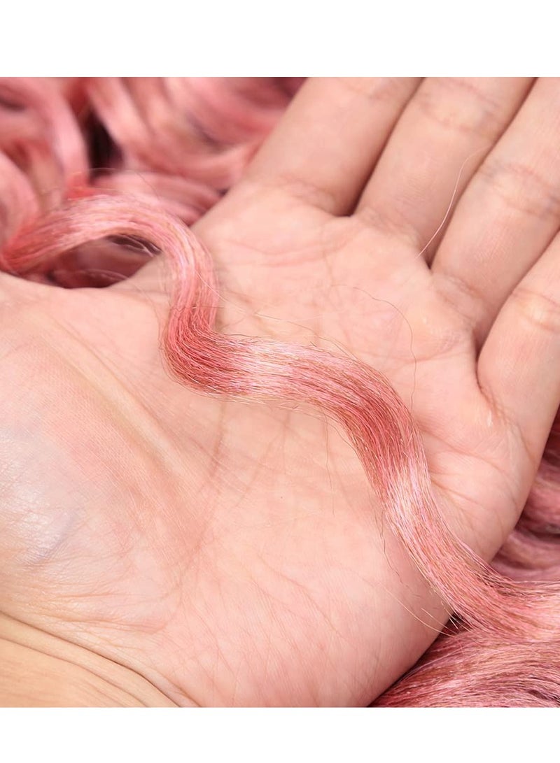 Barakah شعر كروشيه موج المحيط، 5 قطع بطول 20 بوصة، شعر ضفائر مجعد هاواي، إكسسوارات شعر بأسلوب بوهيمي، وردي - Image 3